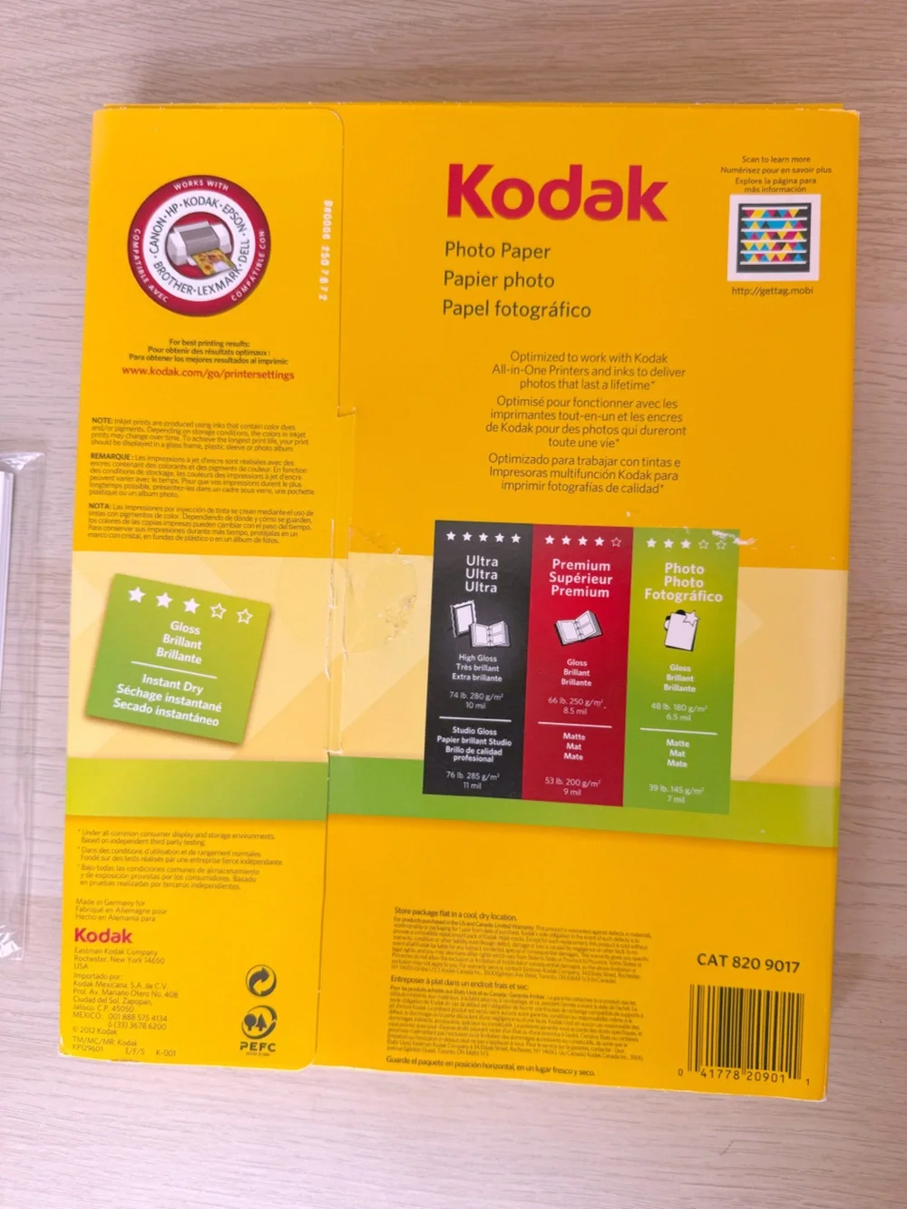 Kodak Gloss Photo Printer Paper 8.5x11 82 Sheets and 4x6 Gloss photo paper 15 pc